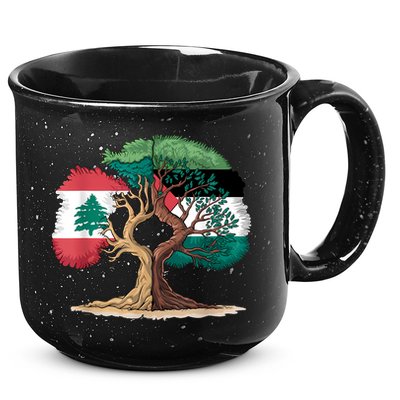 Lebanon Palestine Flag Lebanese Palestinian United 15oz Campfire Ceramic Mug