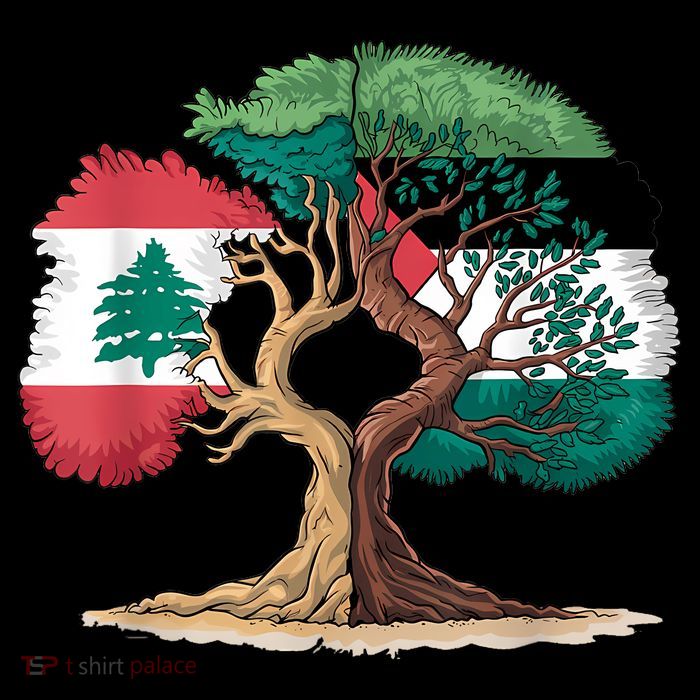 Lebanon Palestine Flag Lebanese Palestinian United Flatbill Hat