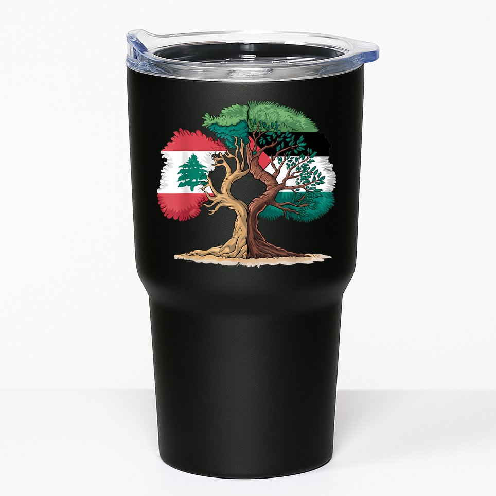 Lebanon Palestine Flag Lebanese Palestinian United Tumbler