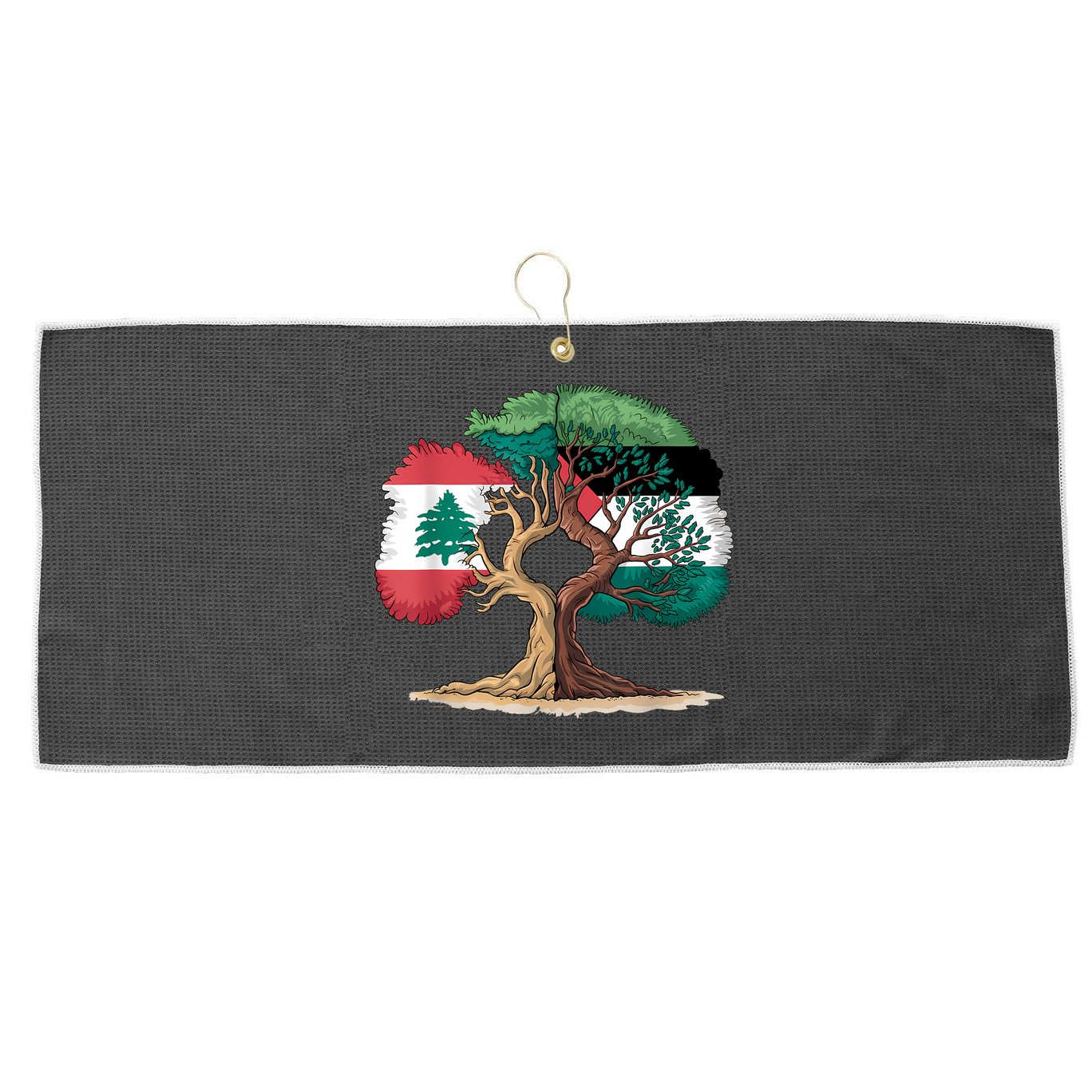 Lebanon Palestine Flag Lebanese Palestinian United Large Microfiber Waffle Golf Towel