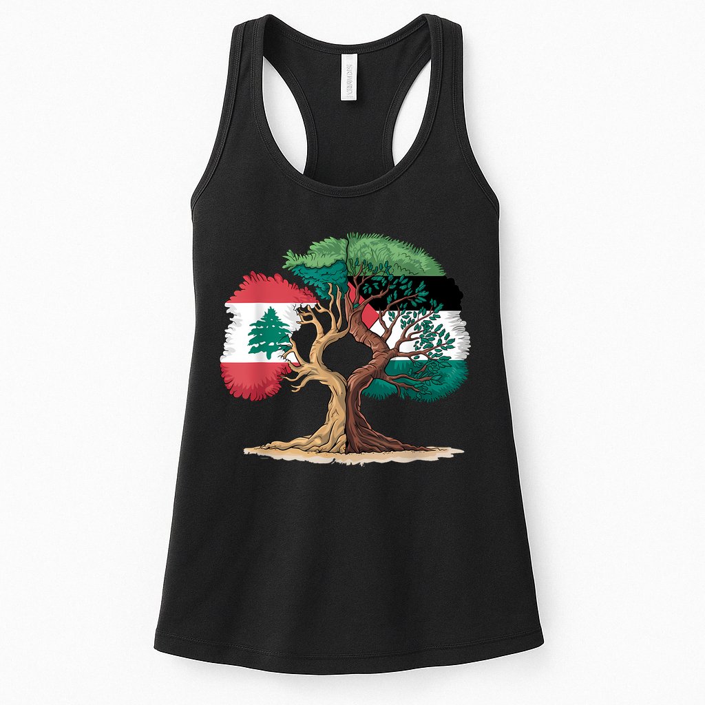 Lebanon Palestine Flag Lebanese Palestinian United Womens Tank Top