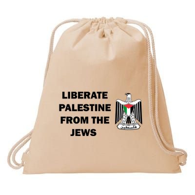 Liberate Palestine From The Jews Drawstring Bag