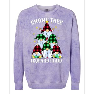 Leopard Plaid Gnome Christmas Tree Colorblast Crewneck Sweatshirt