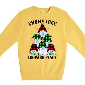 Leopard Plaid Gnome Christmas Tree Premium Crewneck Sweatshirt