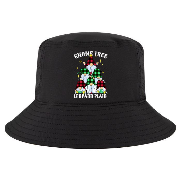 Leopard Plaid Gnome Christmas Tree Cool Comfort Performance Bucket Hat