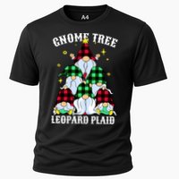 Leopard Plaid Gnome Christmas Tree Cooling Performance Crew T-Shirt