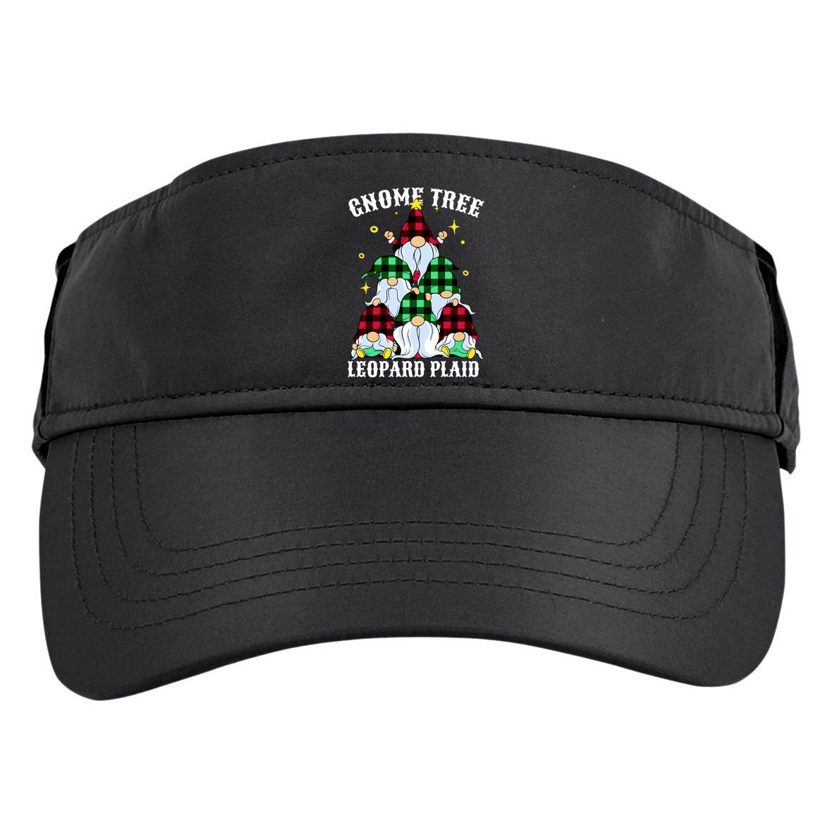 Leopard Plaid Gnome Christmas Tree Adult Drive Performance Visor