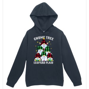 Leopard Plaid Gnome Christmas Tree Urban Pullover Hoodie