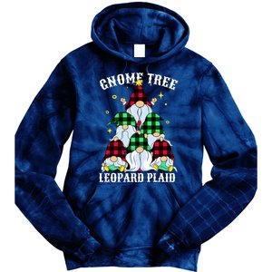 Leopard Plaid Gnome Christmas Tree Tie Dye Hoodie