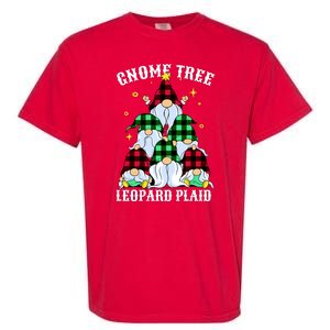 Leopard Plaid Gnome Christmas Tree Garment-Dyed Heavyweight T-Shirt