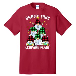 Leopard Plaid Gnome Christmas Tree Tall T-Shirt