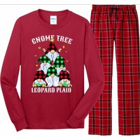 Leopard Plaid Gnome Christmas Tree Long Sleeve Pajama Set