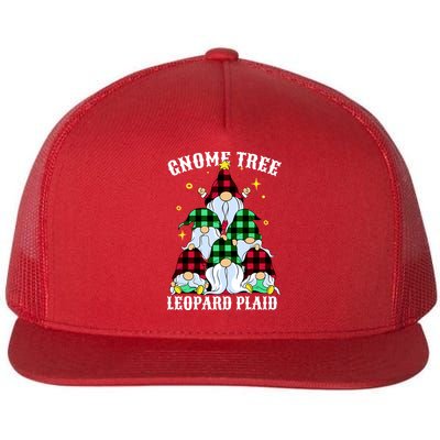 Leopard Plaid Gnome Christmas Tree Flatbill Hat