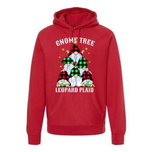 Leopard Plaid Gnome Christmas Tree Premium Hoodie