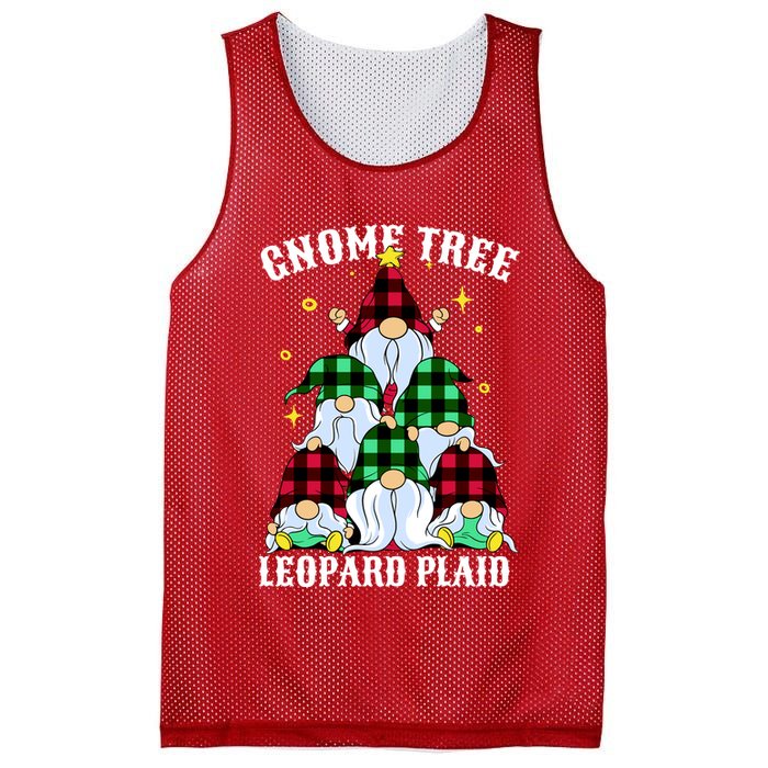 Leopard Plaid Gnome Christmas Tree Mesh Reversible Basketball Jersey Tank