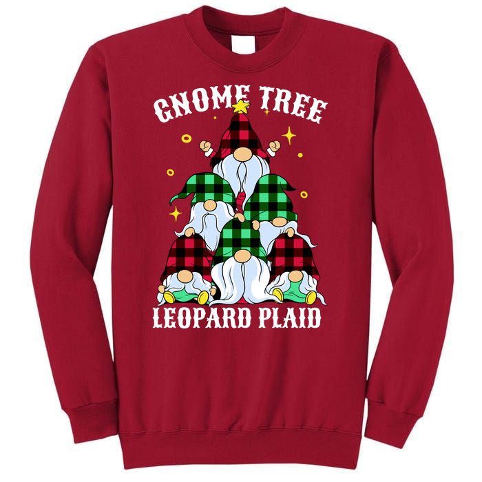 Leopard Plaid Gnome Christmas Tree Tall Sweatshirt