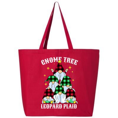Leopard Plaid Gnome Christmas Tree 25L Jumbo Tote