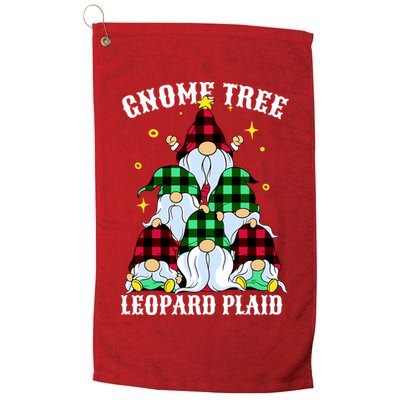 Leopard Plaid Gnome Christmas Tree Golf Towel