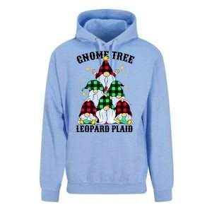 Leopard Plaid Gnome Christmas Tree Unisex Surf Hoodie