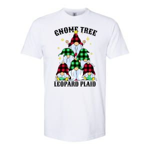 Leopard Plaid Gnome Christmas Tree Softstyle CVC T-Shirt