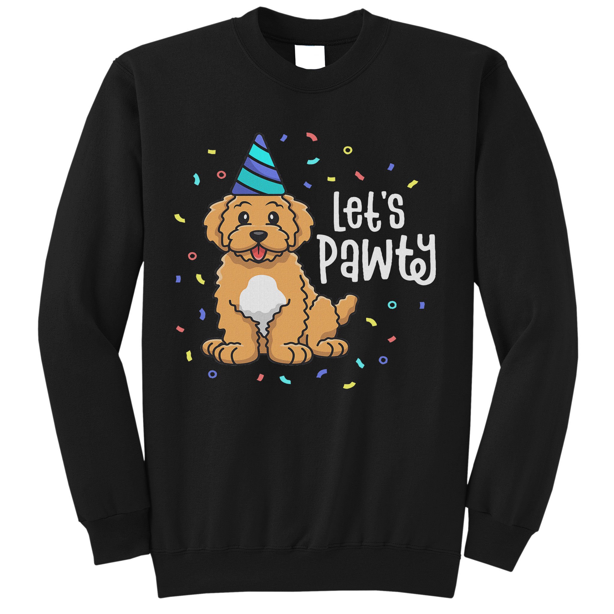 Lets Pawty Goldendoodle Dog Themed Birthday Party Outfit Sweatshirt