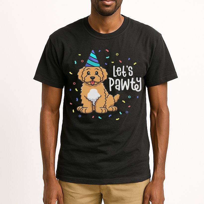 Lets Pawty Goldendoodle Dog Themed Birthday Party Outfit Tall T-Shirt