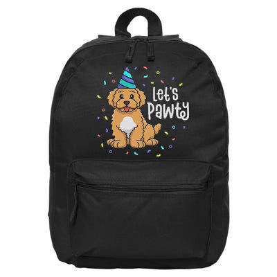 Lets Pawty Goldendoodle Dog Themed Birthday Party Outfit 16 in Basic Backpack