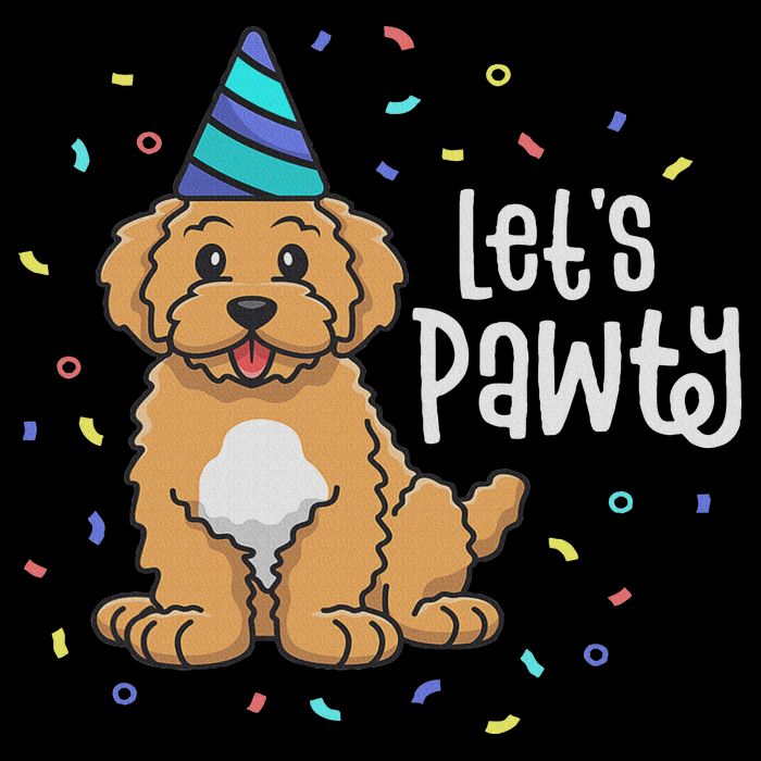 Lets Pawty Goldendoodle Dog Themed Birthday Party Outfit Baby Bodysuit