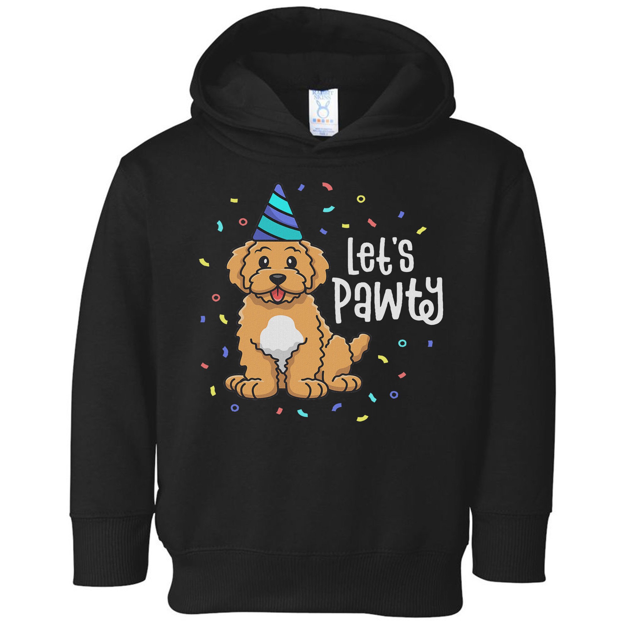 Lets Pawty Goldendoodle Dog Themed Birthday Party Outfit Toddler Hoodie