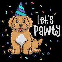 Lets Pawty Goldendoodle Dog Themed Birthday Party Outfit Toddler T-Shirt