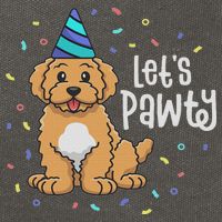 Lets Pawty Goldendoodle Dog Themed Birthday Party Outfit Cotton Canvas Backpack