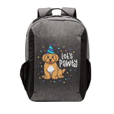 Lets Pawty Goldendoodle Dog Themed Birthday Party Outfit Vector Backpack