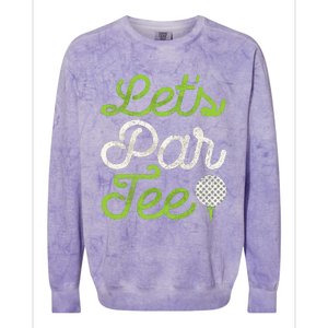 LetS Par Golf Player Golfer Dad Papa Colorblast Crewneck Sweatshirt