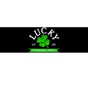 Lucky Pickleball Green 4 Leaf Clover Bumper Sticker