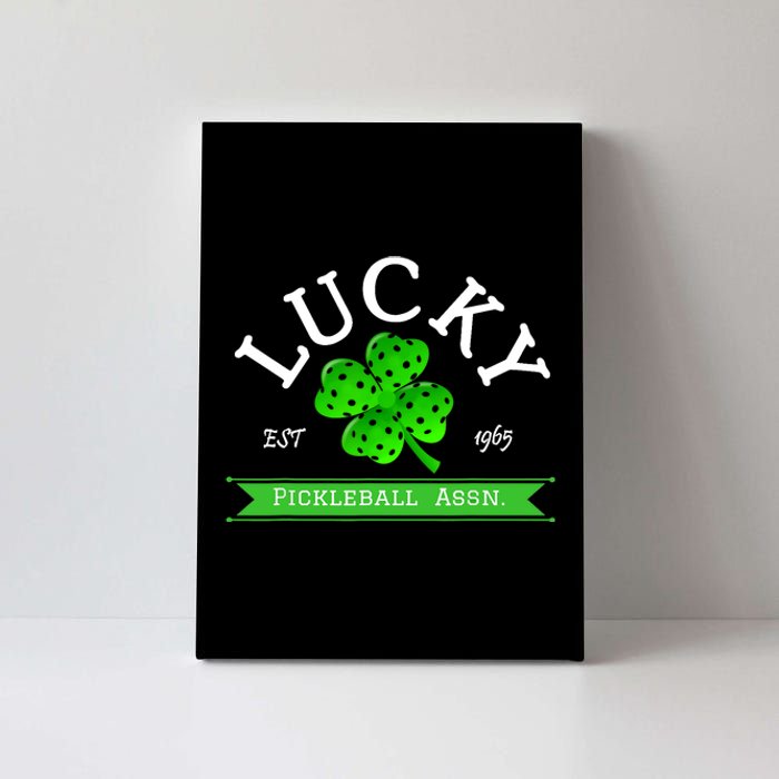 Lucky Pickleball Green 4 Leaf Clover Canvas