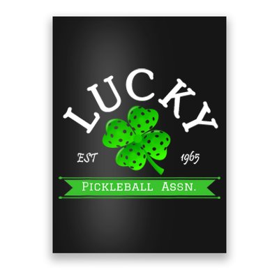 Lucky Pickleball Green 4 Leaf Clover Poster