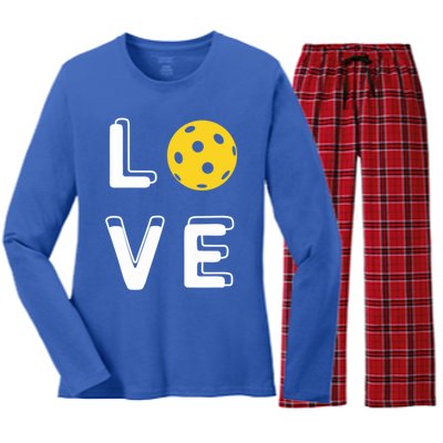 Love Pickleball (Gift) Women's Long Sleeve Flannel Pajama Set 