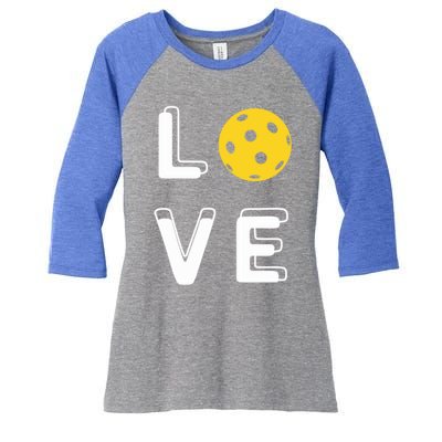 Love Pickleball (Gift) Women's Tri-Blend 3/4-Sleeve Raglan Shirt