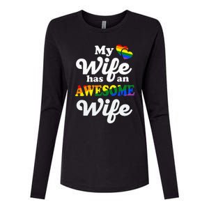 LGBTQ Pride Gay Couple Funny Wedding Lesbian Couples Wife Womens Cotton Relaxed Long Sleeve T-Shirt