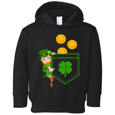 Leprechaun Pocket green St Patricks Day Irish Toddler Hoodie