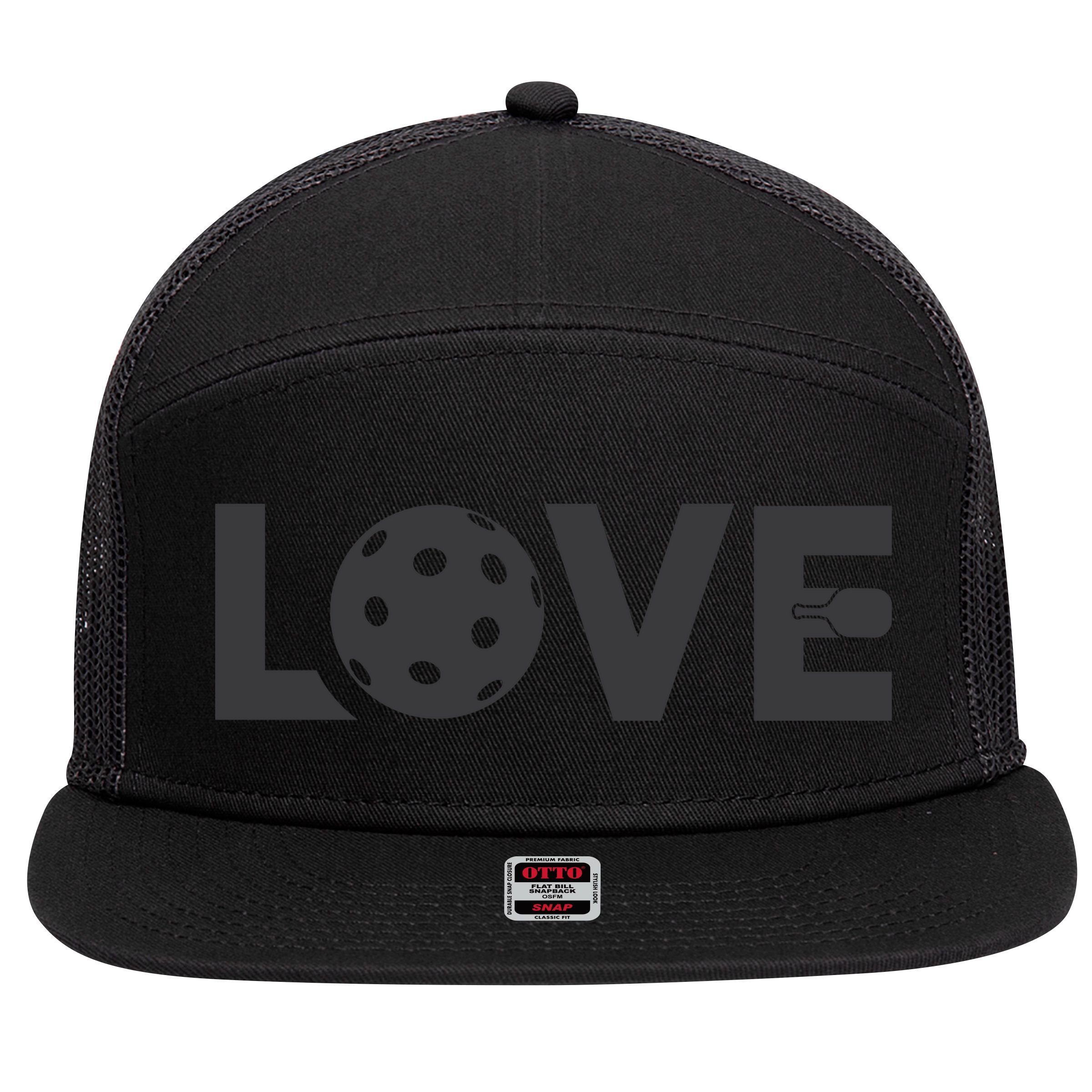 Love Pickleball Gift For Pickle Ball Player 7 Panel Mesh Trucker Snapback Hat