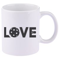 Love Pickleball Gift For Pickle Ball Player 11oz C Handle Ceramic Mug