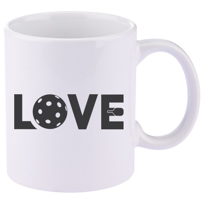Love Pickleball Gift For Pickle Ball Player 11oz C Handle Ceramic Mug