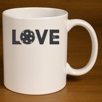 Love Pickleball Gift For Pickle Ball Player 11oz C Handle Ceramic Mug
