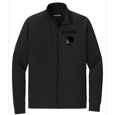 LetS Pucking Go Ice Hockey Puck LetS Fucking Go Joke Meaningful Gift Stretch Full-Zip Cadet Jacket