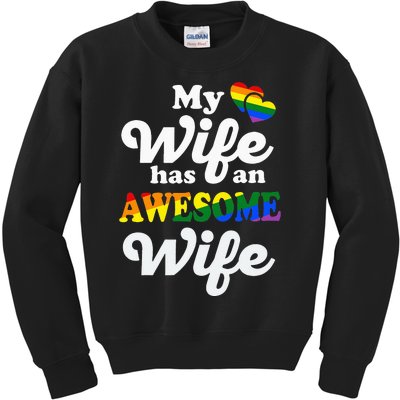 LGBTQ Pride Gay Couple Funny Wedding Lesbian Couples Wife Kids Sweatshirt