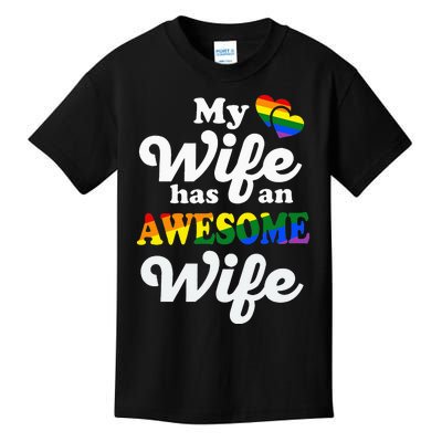 LGBTQ Pride Gay Couple Funny Wedding Lesbian Couples Wife Kids T-Shirt