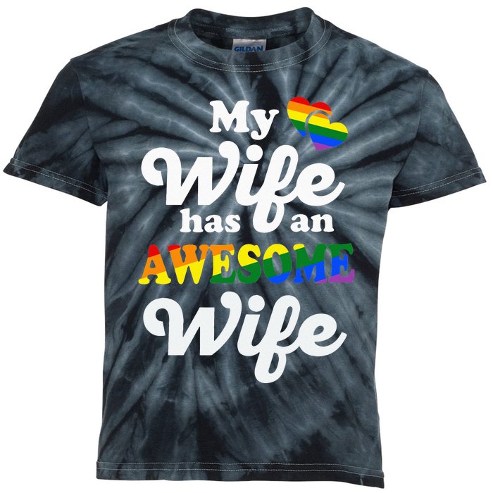 LGBTQ Pride Gay Couple Funny Wedding Lesbian Couples Wife Kids Tie-Dye T-Shirt