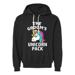 Lgbt Pride Gay Bachelor Party Unicorn Pack Engagement Garment-Dyed Fleece Hoodie