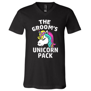 Lgbt Pride Gay Bachelor Party Unicorn Pack Engagement V-Neck T-Shirt